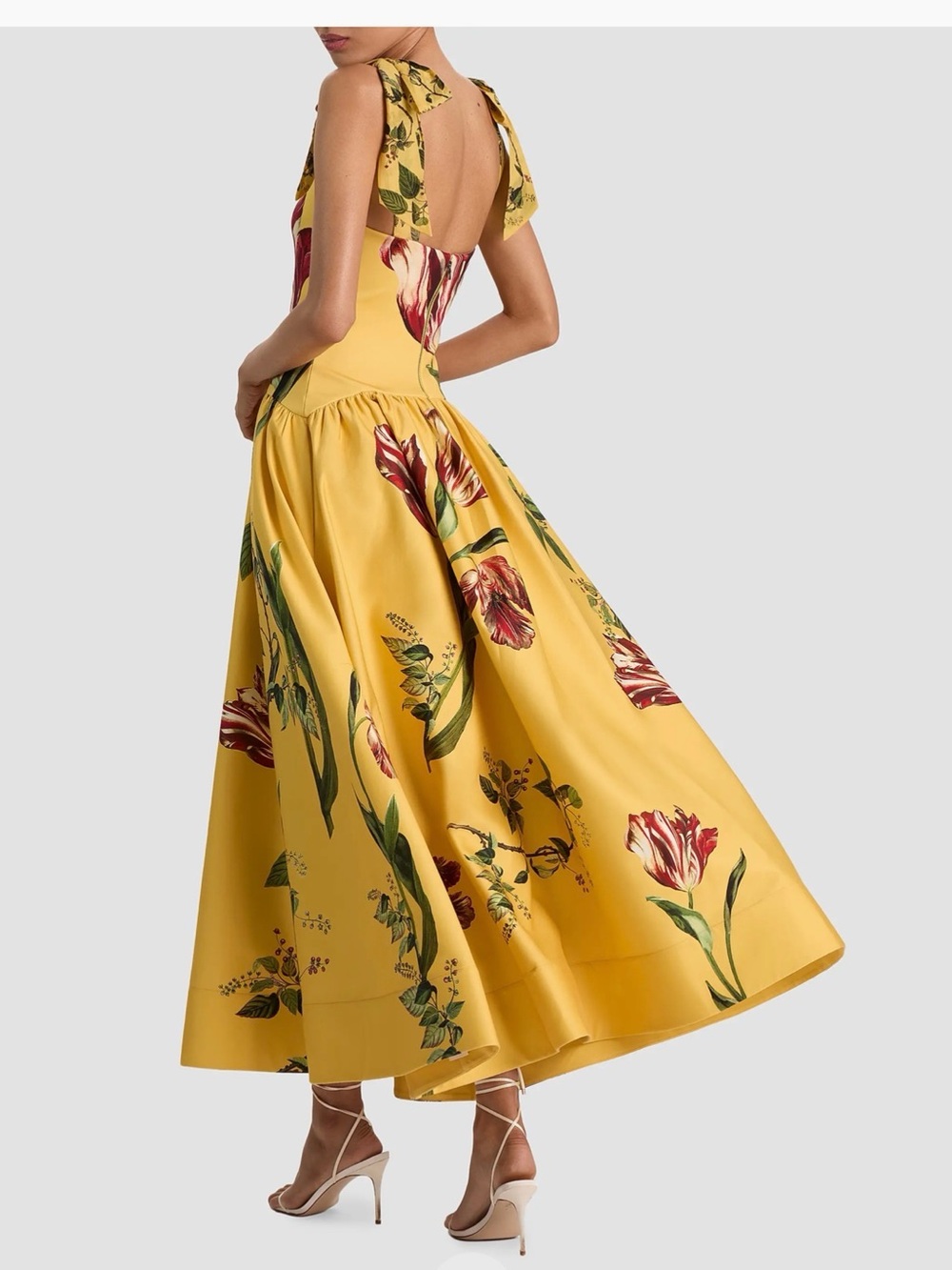 Alice + Olivia Oriana Floral Cotton-Blend Maxi Dress size 8 - Picture 3 of 5